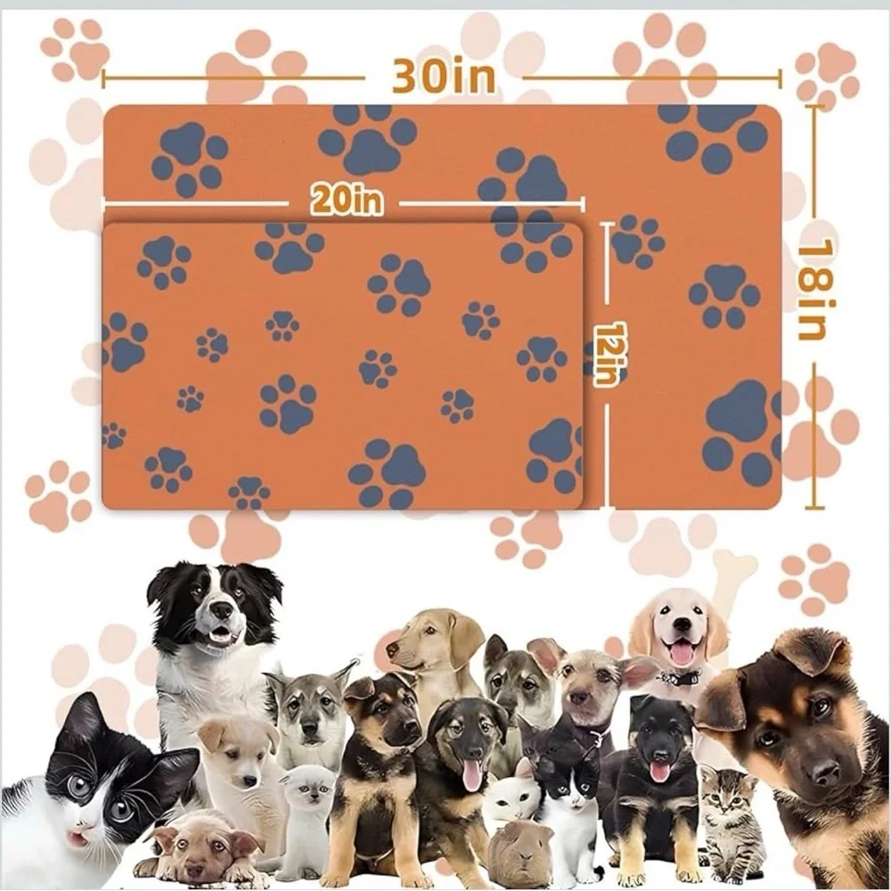 18”*30” Absorbent Pet Mat for Food and Water - Non Slip Easy Clean